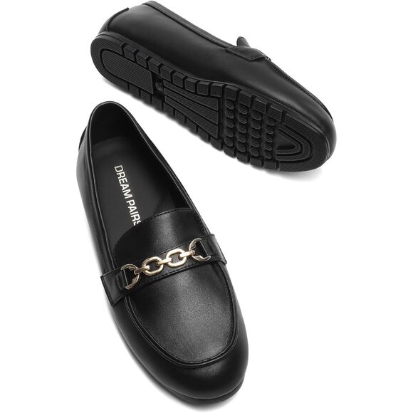 Dream Pairs Women Black-pu Faux Leather Lightweight Arch Support Slip On Flat - Picture 6 of 9